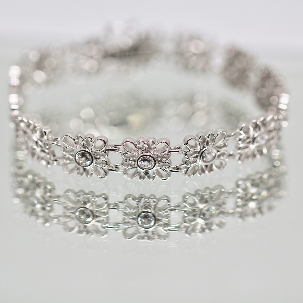 925S Tacori Heart Flower Diamanique Bracelet